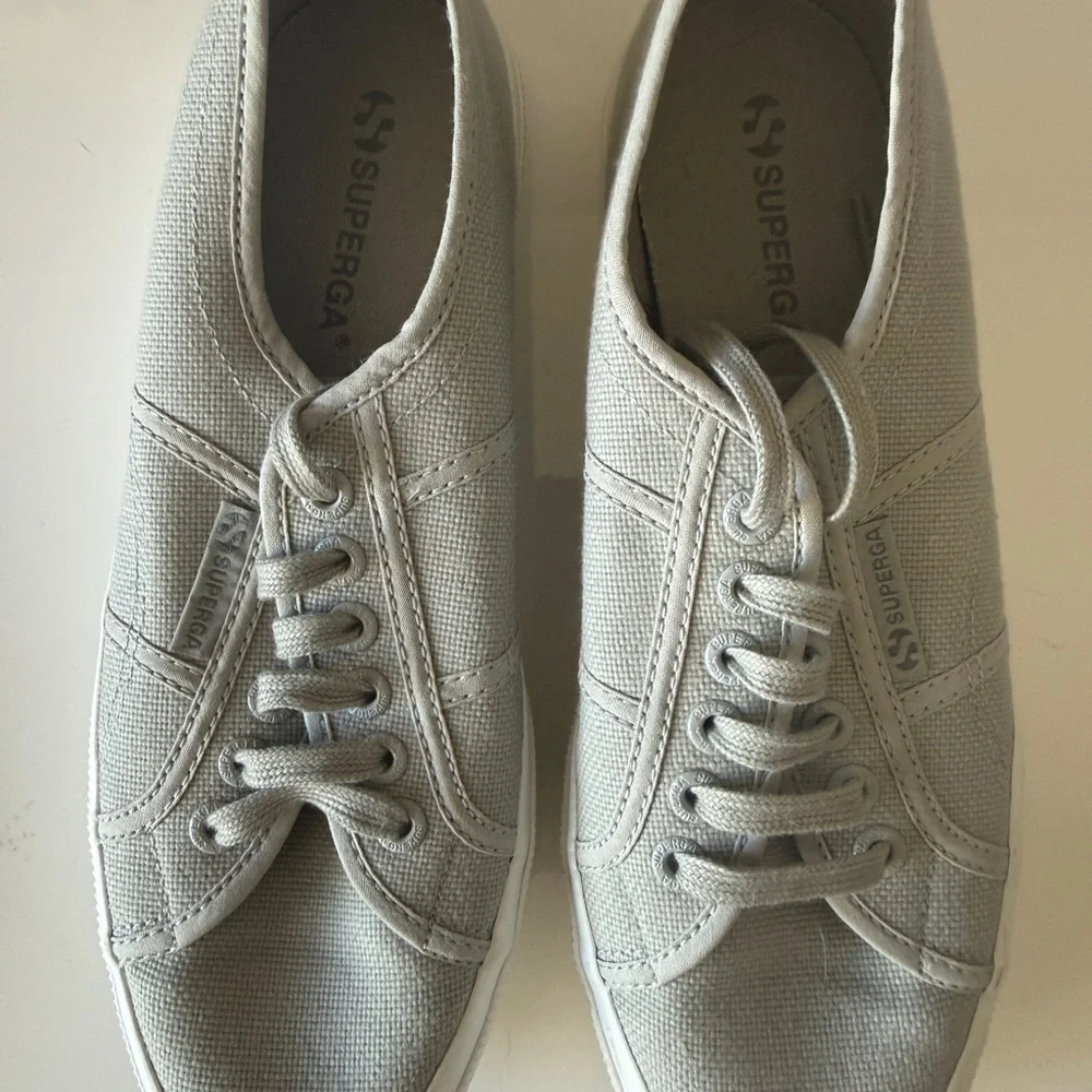 Superga Light Gray Canvas Sneakers